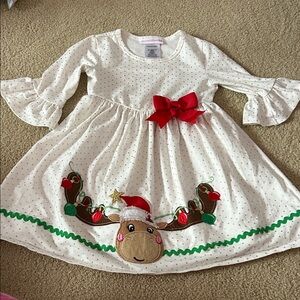 Bonnie Jean White Dress with Gold Accents